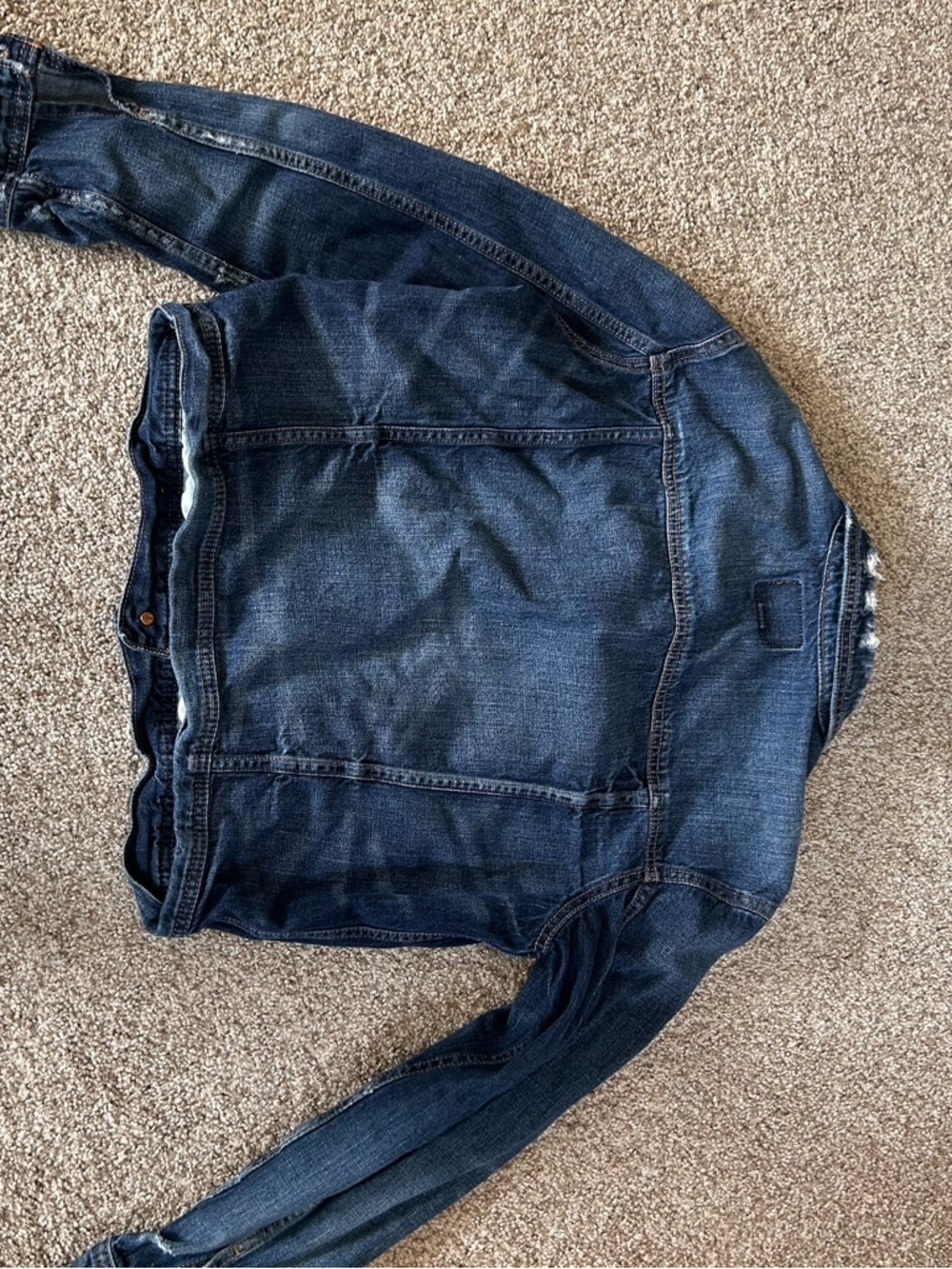 American Eagle 100% Cotton Distressed Jean Denim Jacket. Soft. Classic. SZ M - Picture 4 of 9